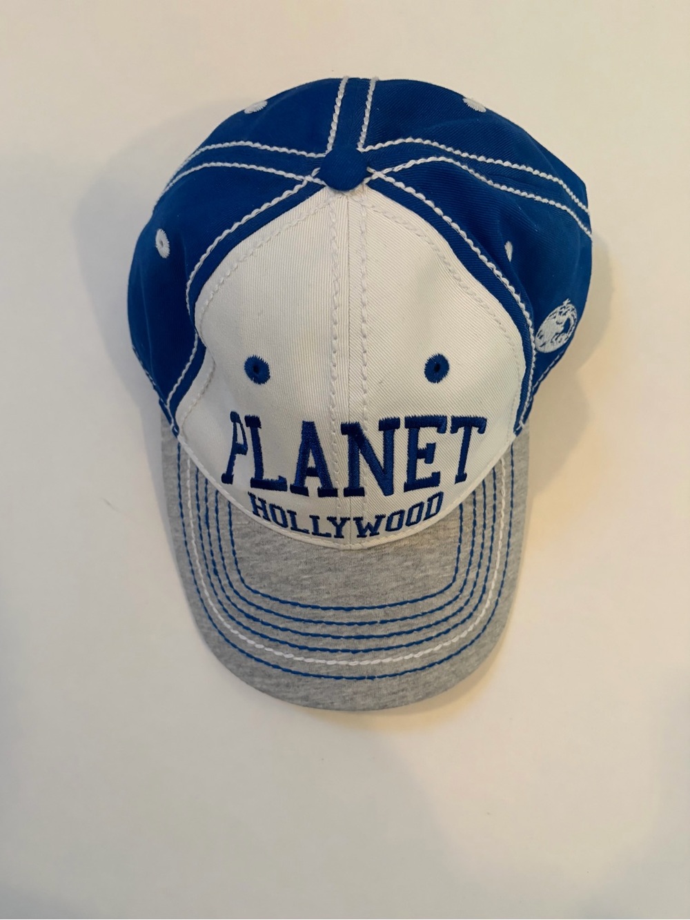 Planet Hollywood Blue & White Baseball Cap- adjustable back, never used